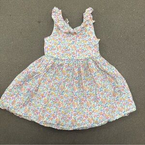 Tommy Bahama Pink and Blue Pleated Sundress With Bow Detail On Back Size 8
